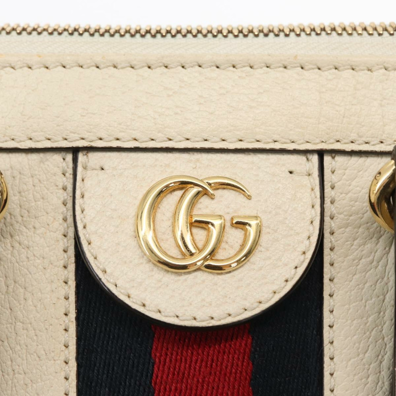 【日本直送】GUCCI Sherry Line Ophidia 手提包 皮革 兩用 白色 金色 547551 正品 156169-18