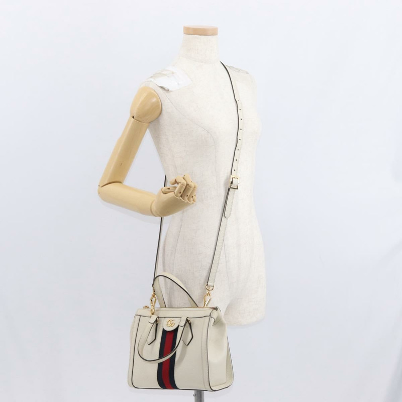【日本直送】GUCCI Sherry Line Ophidia 手提包 皮革 兩用 白色 金色 547551 正品 156169-24