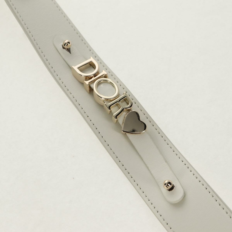 【日本直送】Christian Dior Lady Dior Canage 手袋，羊皮材質，兩用，白色金色，正品 ki6234M-8