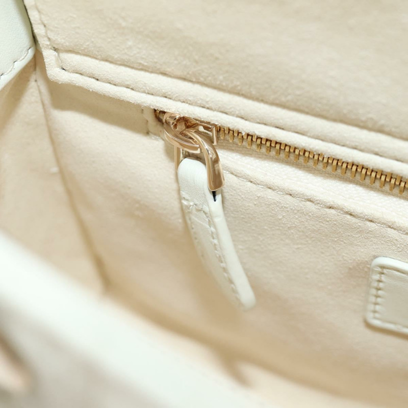 【日本直送】Christian Dior Lady Dior Canage 手袋，羊皮材質，兩用，白色金色，正品 ki6234M-25