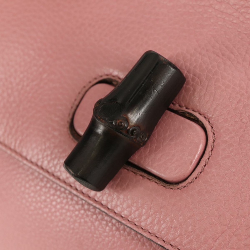 【日本直送】GUCCI Daily Bamboo 皮革雙肩包 粉紅色/銀色 370831 527066 正品 153704V-20