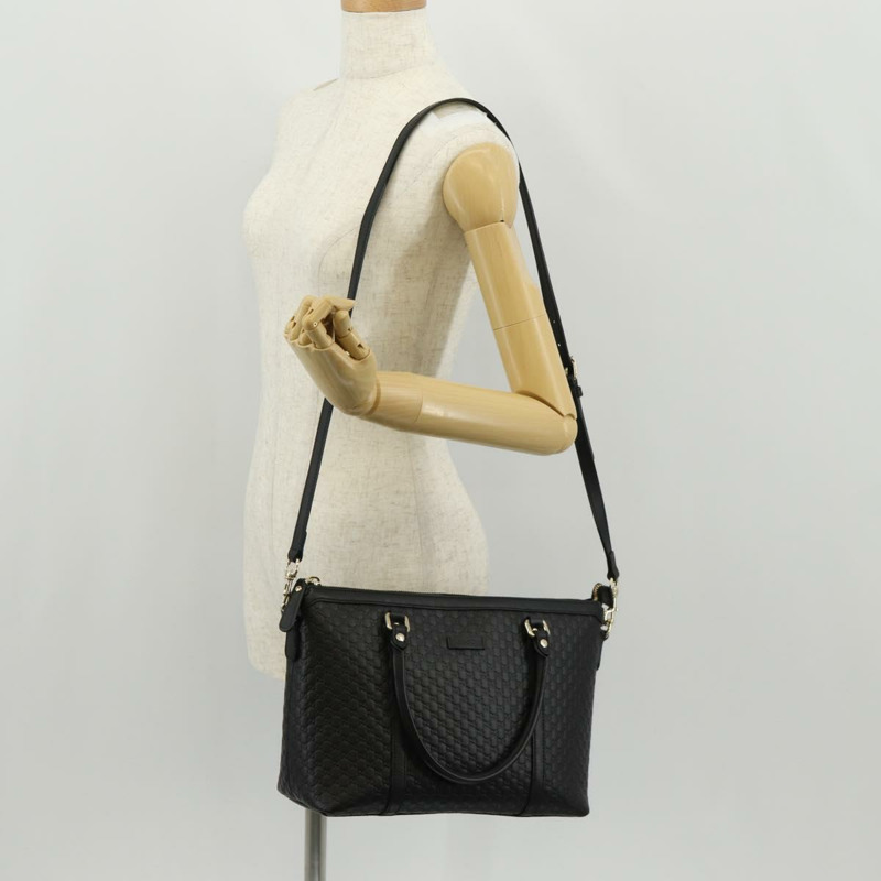 【日本直送】GUCCI Micro GG 帆布托特包 Outlet 兩用 黑色金色 449656 正品 153748SAM-28