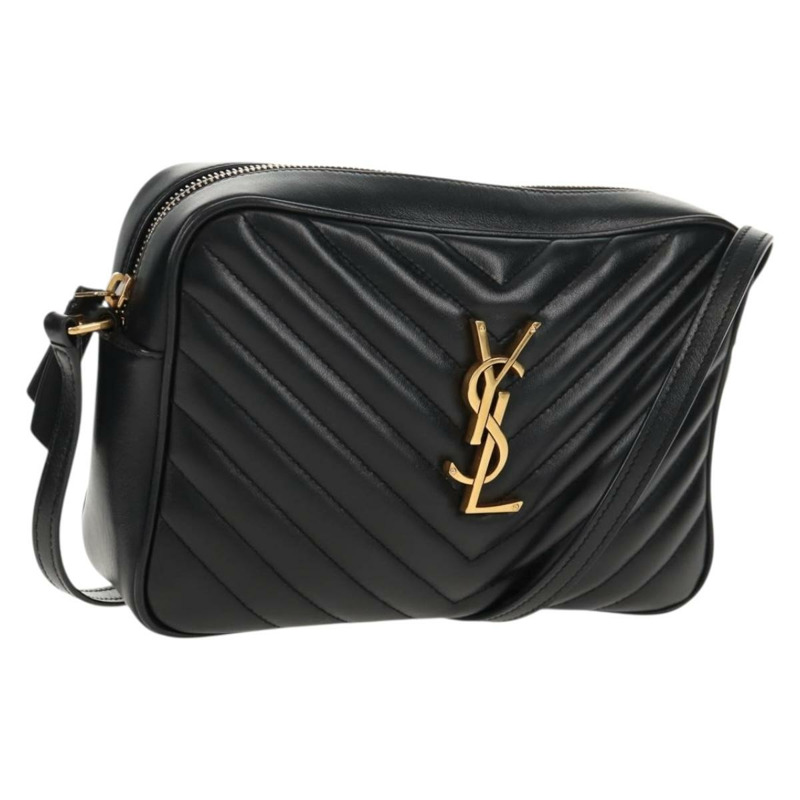 【日本直送】SAINT LAURENT 羊皮單肩包 黑色 金色 正品 153740SAM-0