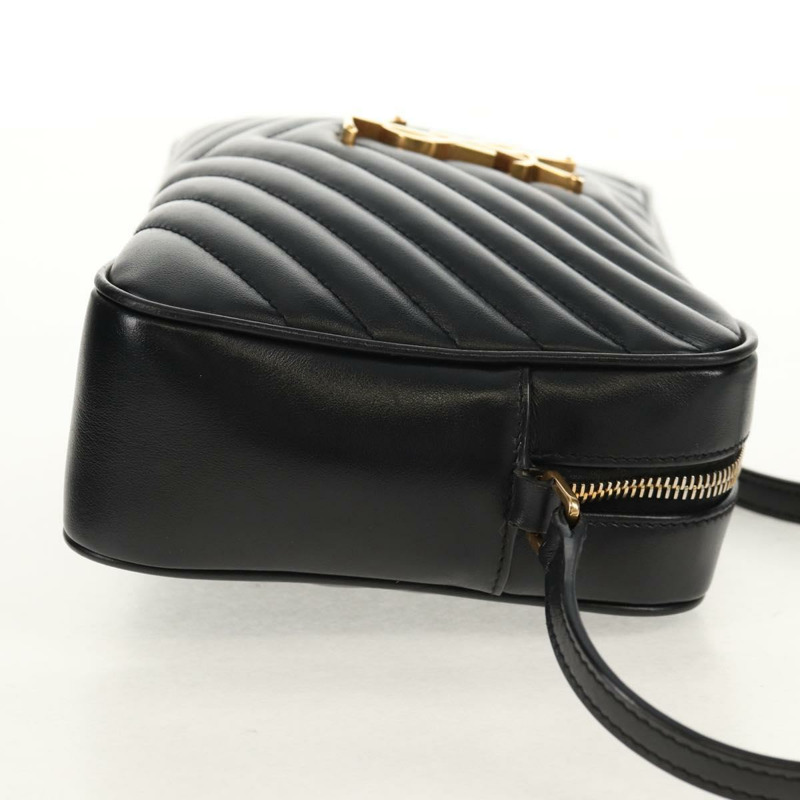 【日本直送】SAINT LAURENT 羊皮單肩包 黑色 金色 正品 153740SAM-3
