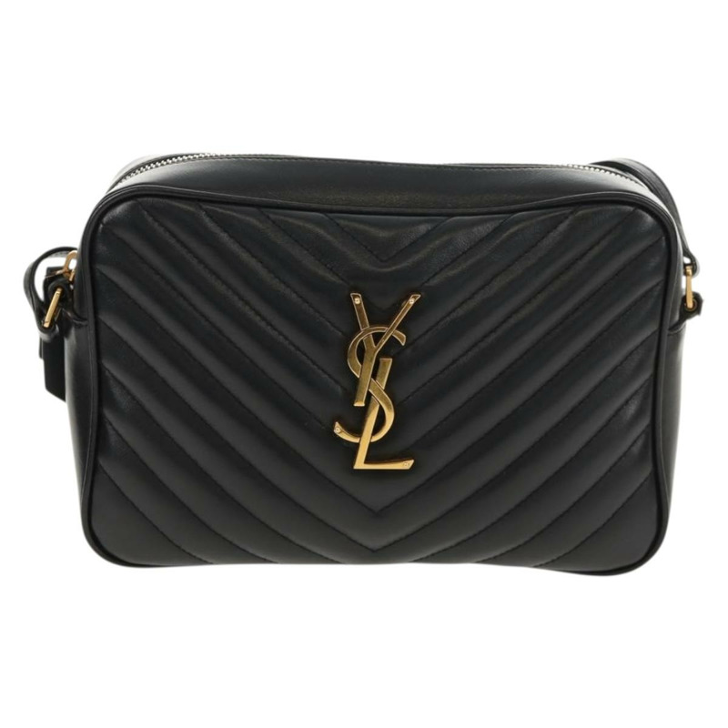 【日本直送】SAINT LAURENT 羊皮單肩包 黑色 金色 正品 153740SAM-12