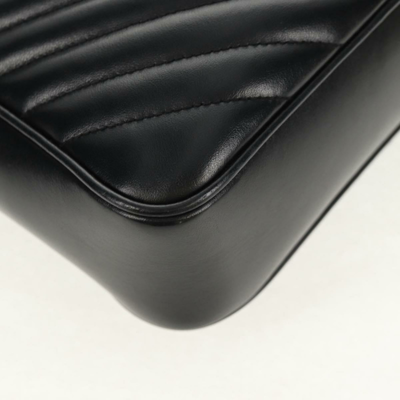 【日本直送】SAINT LAURENT 羊皮單肩包 黑色 金色 正品 153740SAM-14