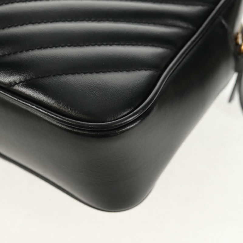 【日本直送】SAINT LAURENT 羊皮單肩包 黑色 金色 正品 153740SAM-17