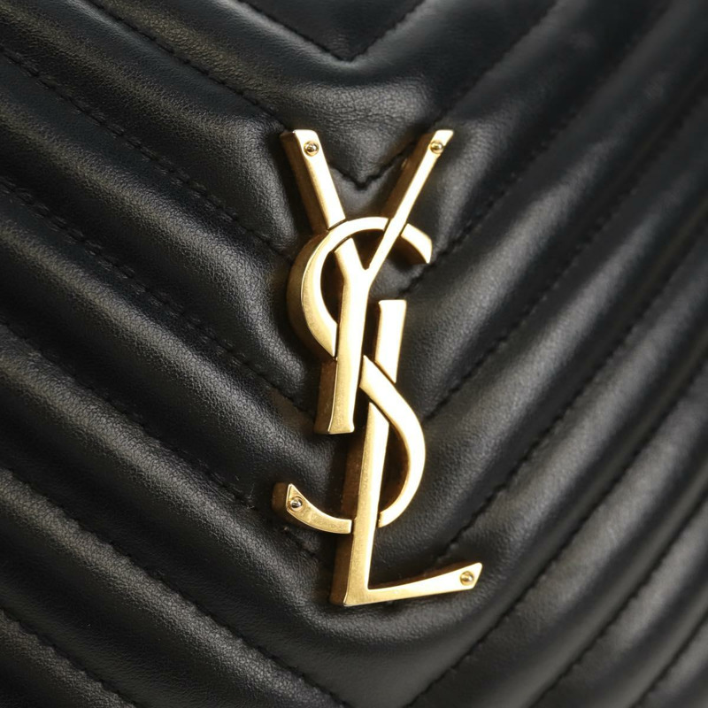 【日本直送】SAINT LAURENT 羊皮單肩包 黑色 金色 正品 153740SAM-18