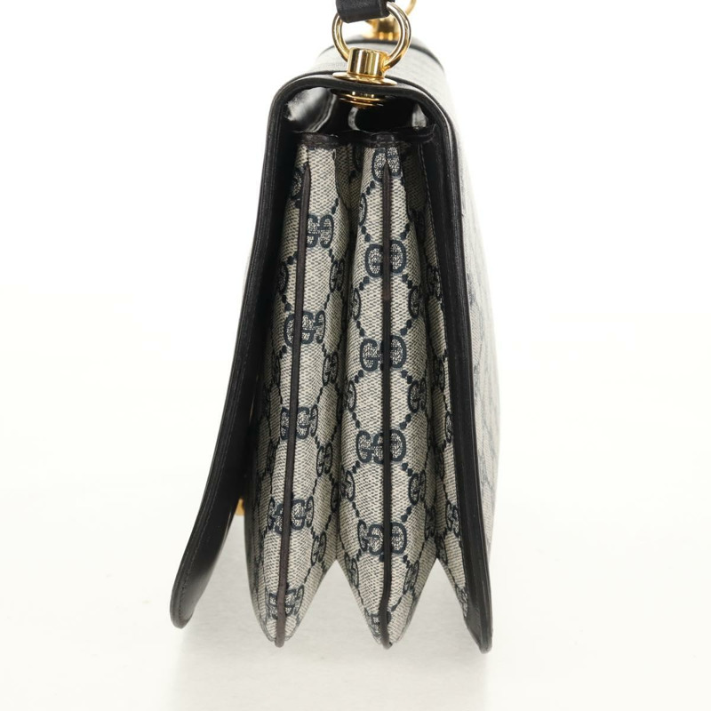 【日本直送】GUCCI GG 互扣式 Supreme 單肩包 PVC 海軍藍 金色 正品 155554V-2