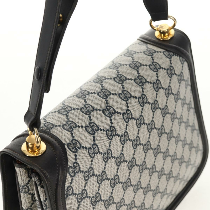 【日本直送】GUCCI GG 互扣式 Supreme 單肩包 PVC 海軍藍 金色 正品 155554V-5