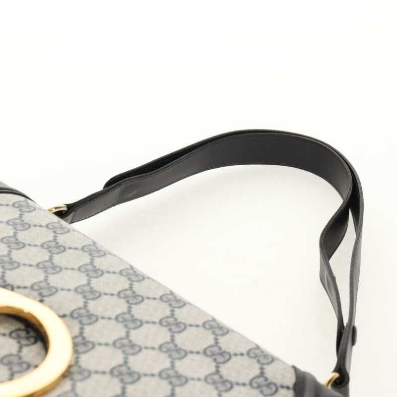 【日本直送】GUCCI GG 互扣式 Supreme 單肩包 PVC 海軍藍 金色 正品 155554V-13