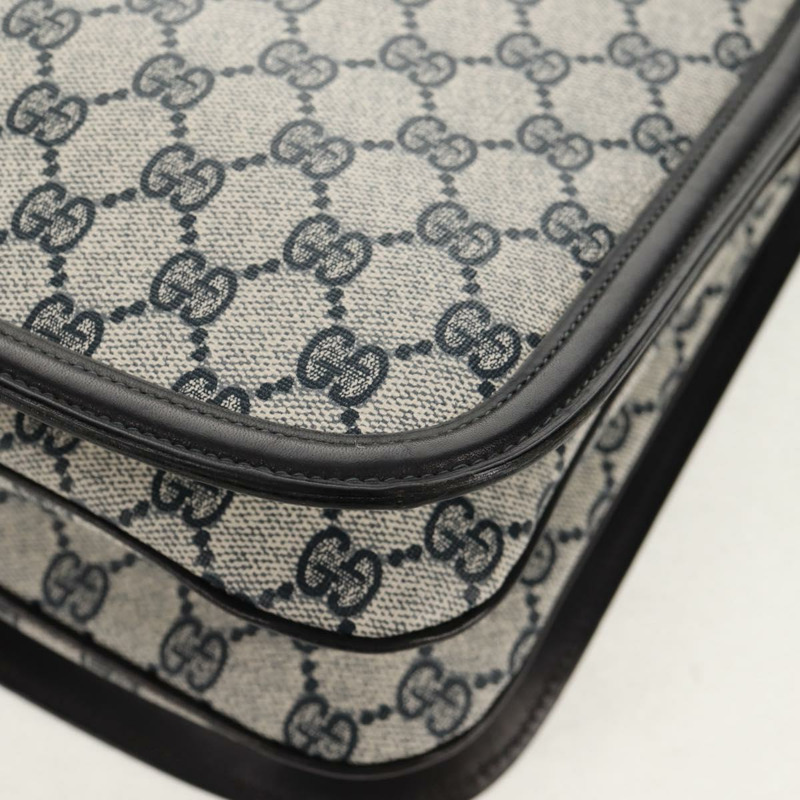 【日本直送】GUCCI GG 互扣式 Supreme 單肩包 PVC 海軍藍 金色 正品 155554V-17