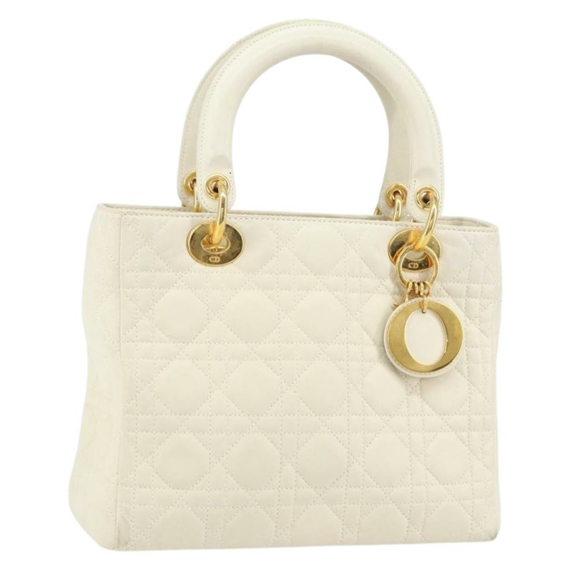 【日本直送】Christian Dior Canage 手袋 羊皮 白色 金色 正品 yk20018-0