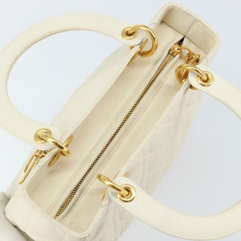 【日本直送】Christian Dior Canage 手袋 羊皮 白色 金色 正品 yk20018-5