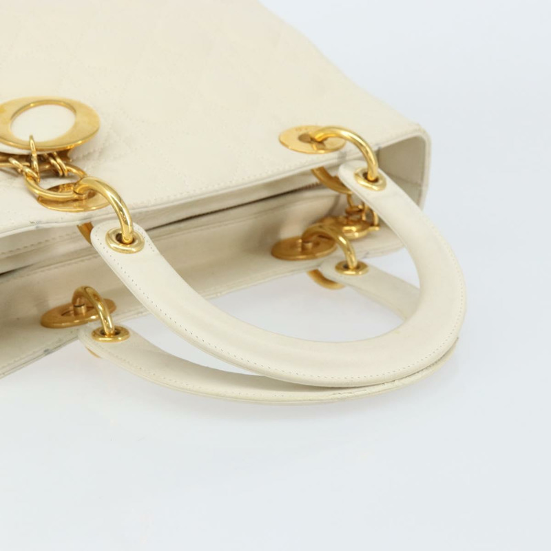 【日本直送】Christian Dior Canage 手袋 羊皮 白色 金色 正品 yk20018-6