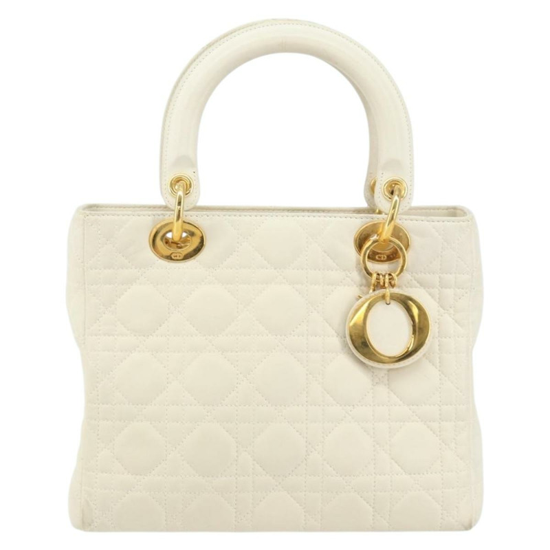 【日本直送】Christian Dior Canage 手袋 羊皮 白色 金色 正品 yk20018-12