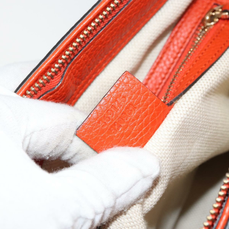 【日本直送】GUCCI Soho 手提包 皮革 兩用 橙色/金色 369176 正品 am10017V-11