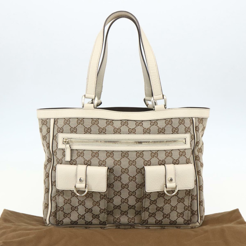【日本直送】GUCCI GG帆布Abbey托特包 米色 金色 146247 正品 yk19639V-11