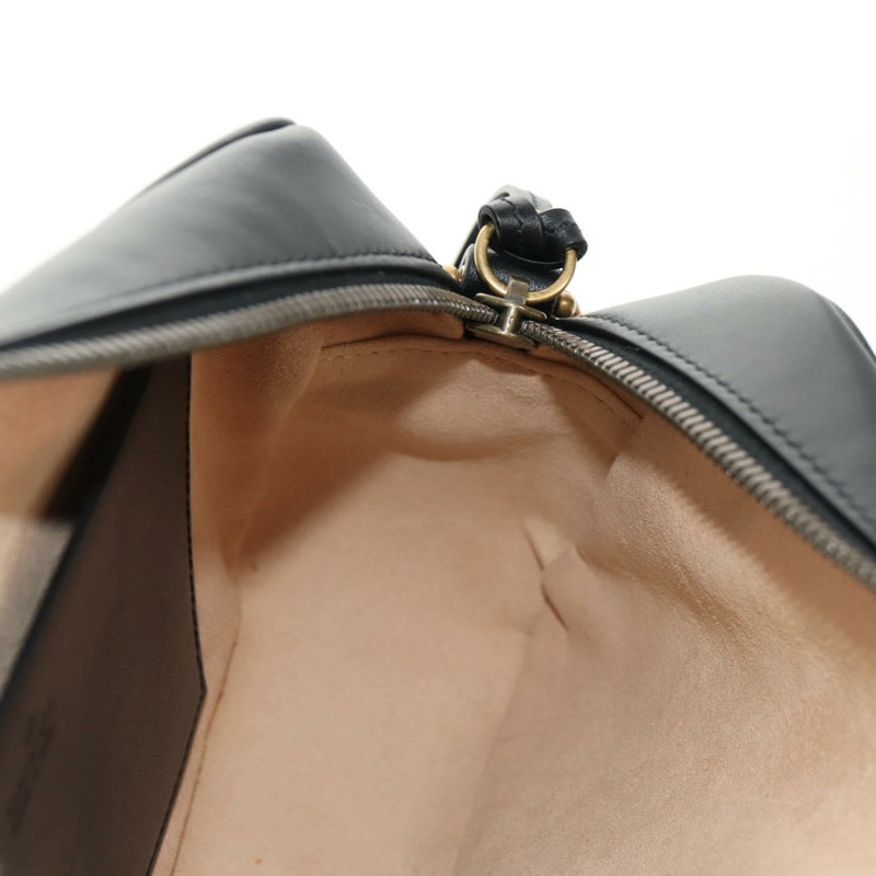 【日本直送】GUCCI GG Marmont 鏈條肩背包，黑色皮革，金色，貨號 447632，正品 am9985M-20