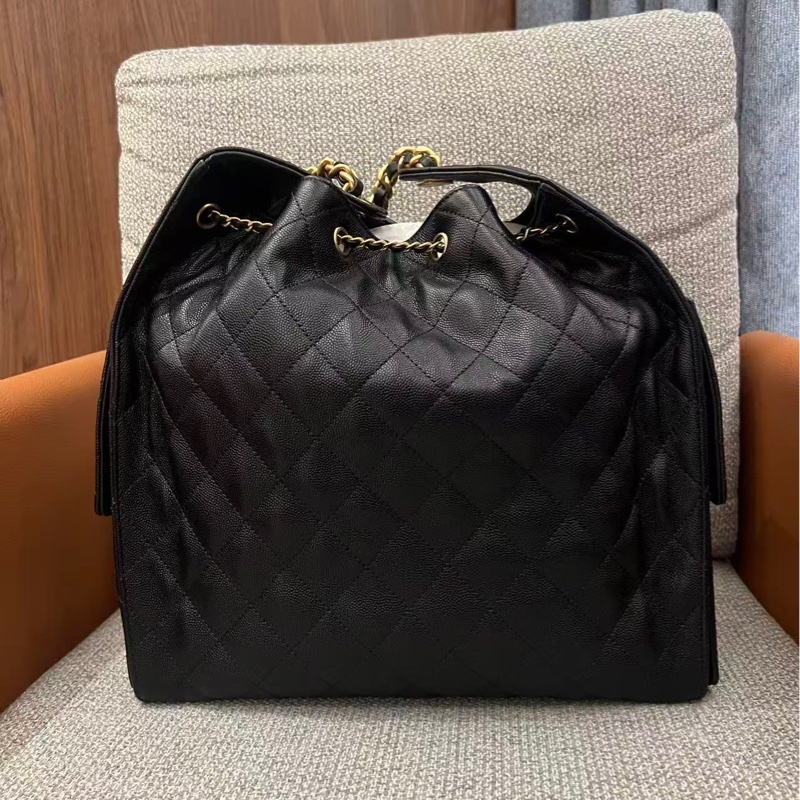 🔥新到：全🆕 Chanel/香奈兒 25bag黑金荔枝紋牛皮，尺寸：40×30 中號-2