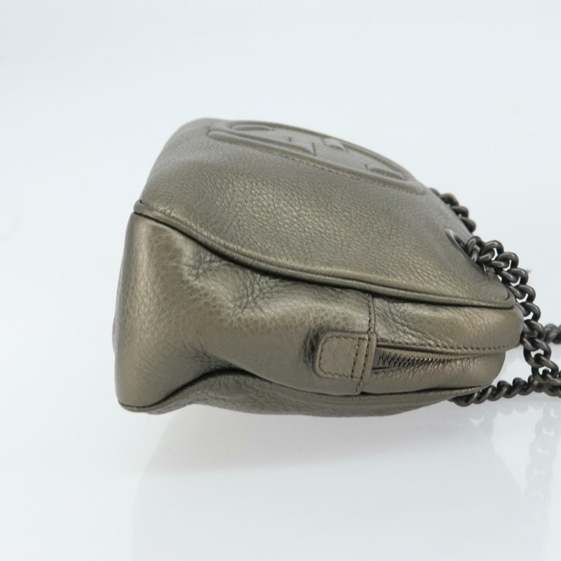 【日本直送】GUCCI 鏈條單肩包 皮革 金色 308983 正品 ka653-2