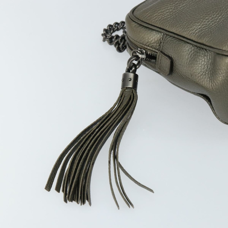 【日本直送】GUCCI 鏈條單肩包 皮革 金色 308983 正品 ka653-16