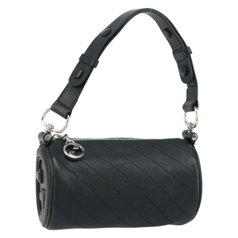 GUCCI 黑色銀色皮革單肩包 760170 正品 ka793V