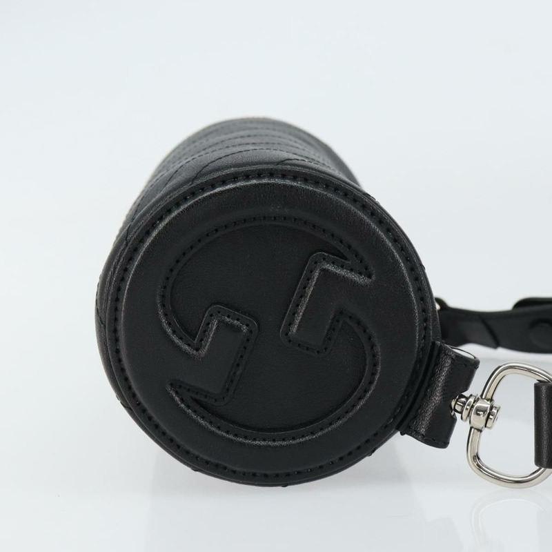 【日本直送】GUCCI 黑色銀色皮革單肩包 760170 正品 ka793V-2