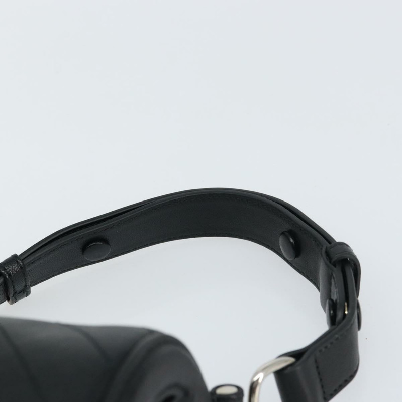 【日本直送】GUCCI 黑色銀色皮革單肩包 760170 正品 ka793V-7