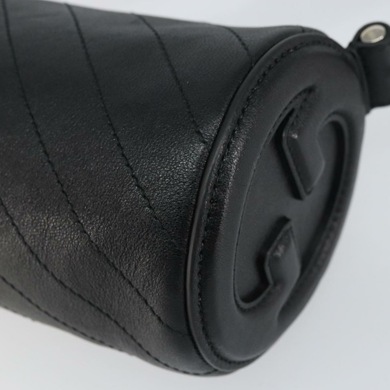 【日本直送】GUCCI 黑色銀色皮革單肩包 760170 正品 ka793V-8