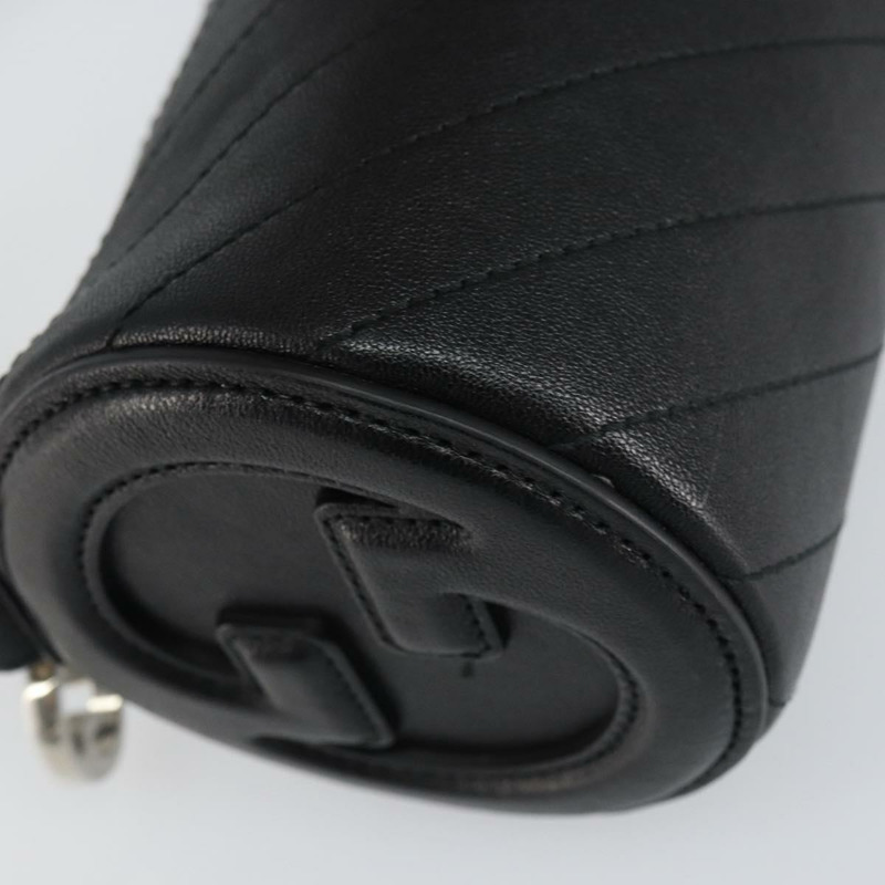 【日本直送】GUCCI 黑色銀色皮革單肩包 760170 正品 ka793V-13