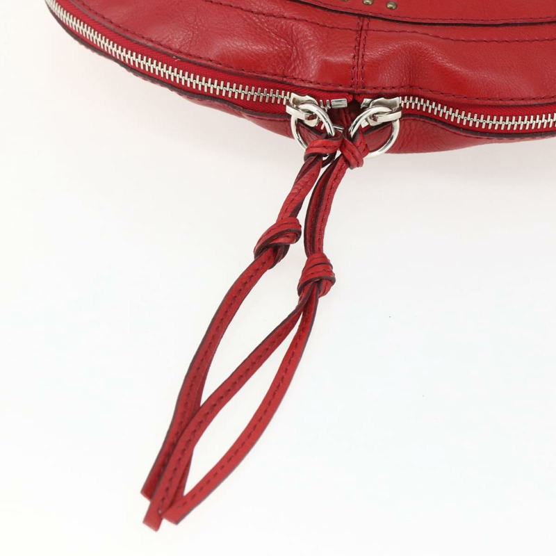 【日本直送】Chloe Paddington 單肩包，紅色金色皮革，正品，貨號 157807V-8