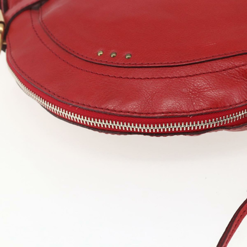 【日本直送】Chloe Paddington 單肩包，紅色金色皮革，正品，貨號 157807V-15