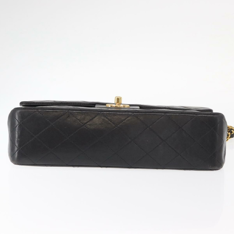 【日本直送】香奈兒 Matelasse 25 雙蓋鏈條包，羊皮材質，黑色，金色雙C標誌，正品編號 BA9003SAV-4