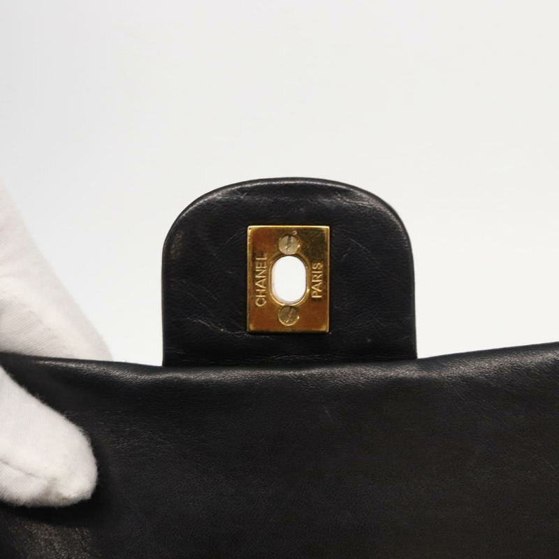 【日本直送】香奈兒 Matelasse 25 雙蓋鏈條包，羊皮材質，黑色，金色雙C標誌，正品編號 BA9003SAV-8