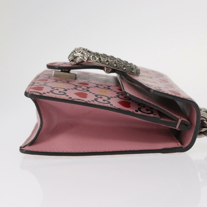 【日本直送】GUCCI Dionysus 鏈條單肩包 皮革 粉紅色 421970 正品 156659SAM-2