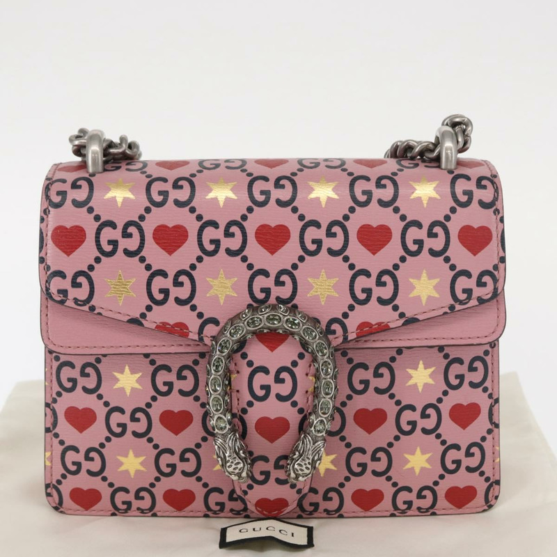 【日本直送】GUCCI Dionysus 鏈條單肩包 皮革 粉紅色 421970 正品 156659SAM-11