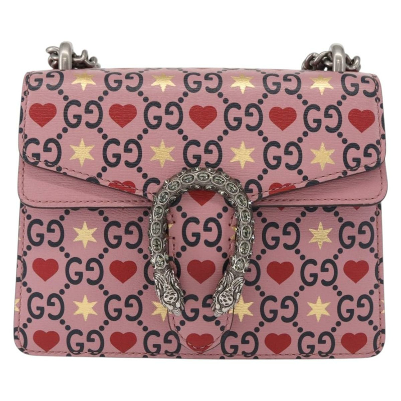 【日本直送】GUCCI Dionysus 鏈條單肩包 皮革 粉紅色 421970 正品 156659SAM-12