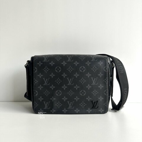 95新🔖 Louis Vuitton LV 路易威登 黑老花男士側背包