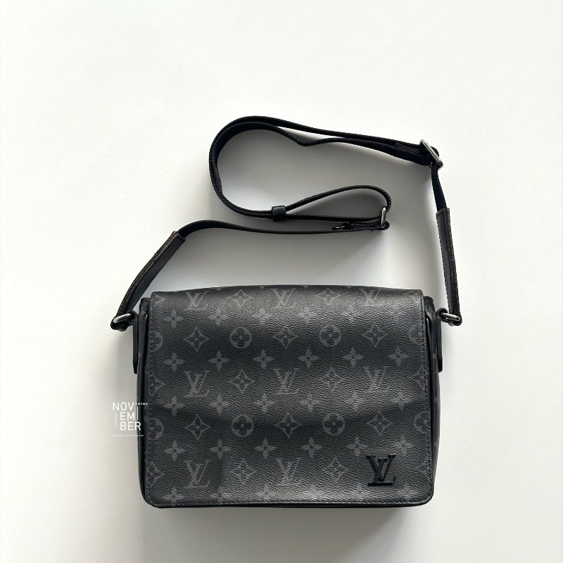 95新🔖 Louis Vuitton LV 路易威登 黑老花男士側背包-3