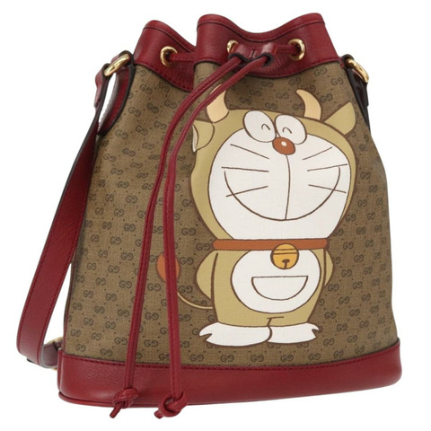 GUCCI Micro GG Supreme Doraemon 聯名款 PVC 手提包 625216 正品 156657SAM
