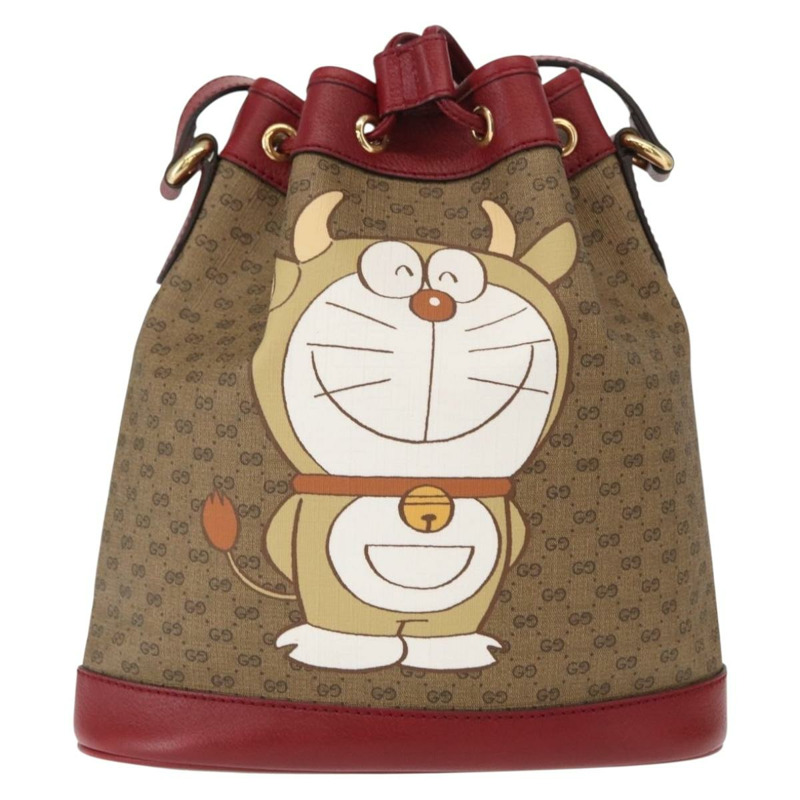 【日本直送】GUCCI Micro GG Supreme Doraemon 聯名款 PVC 手提包 625216 正品 156657SAM-12