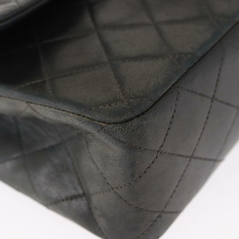 【日本直送】香奈兒 Matelasse 25 雙蓋鏈條包 羊皮 海軍藍 金色 CC 標誌 正品 158358SAV-8