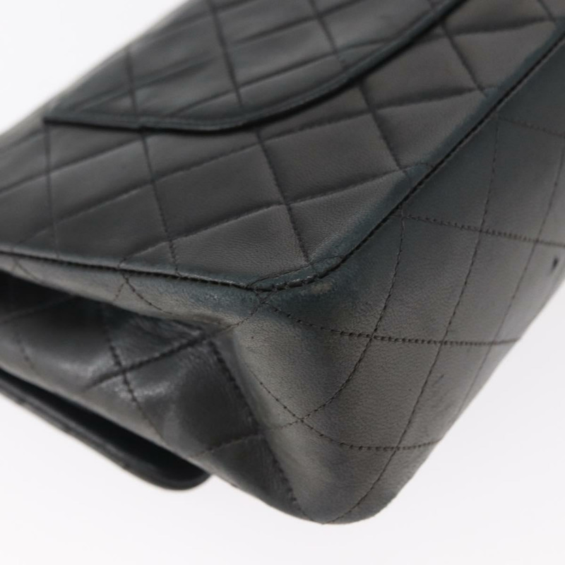 【日本直送】香奈兒 Matelasse 25 雙蓋鏈條包 羊皮 海軍藍 金色 CC 標誌 正品 158358SAV-14