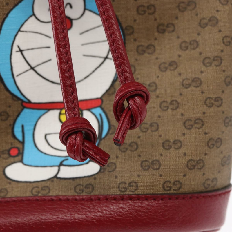 【日本直送】GUCCI Micro GG Supreme哆啦A夢聯名手提包 PVC 米色 647801 正品 146566SM-8