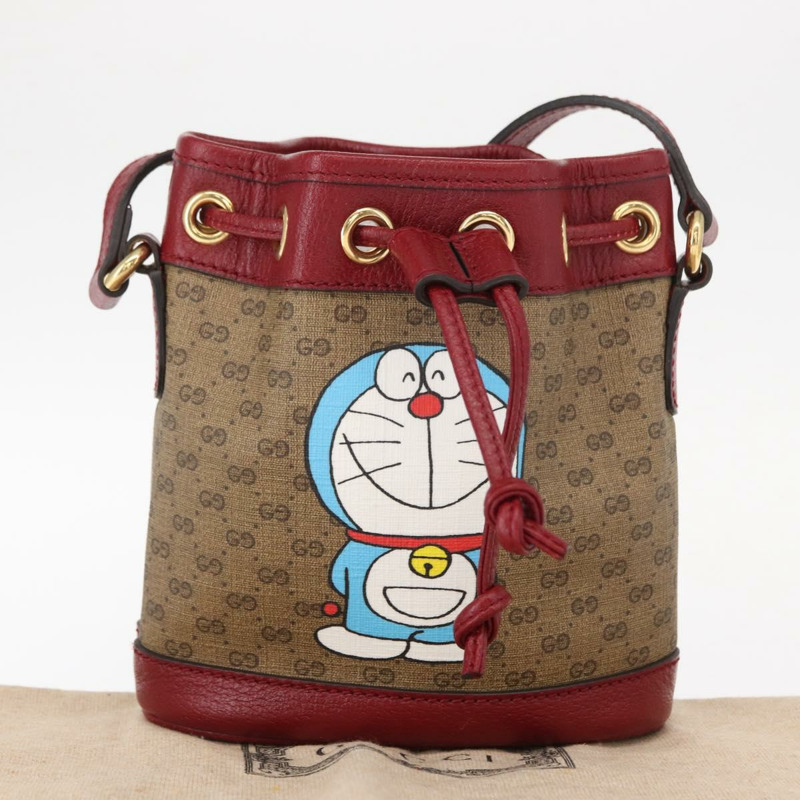 【日本直送】GUCCI Micro GG Supreme哆啦A夢聯名手提包 PVC 米色 647801 正品 146566SM-11