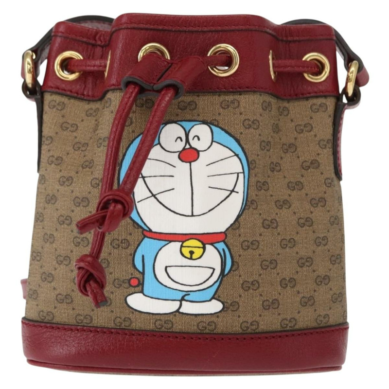 【日本直送】GUCCI Micro GG Supreme哆啦A夢聯名手提包 PVC 米色 647801 正品 146566SM-12