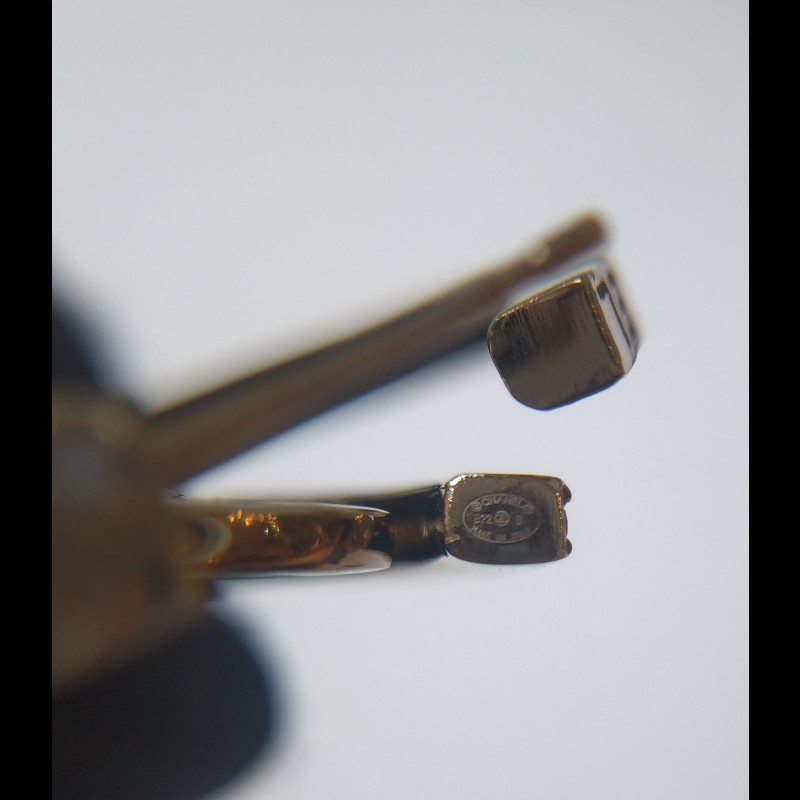 Chanel 淡金大C水鑽雙C耳環-11