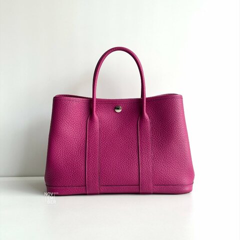 99新🆕 Hermès 愛馬仕 Garden Party 30 玫瑰紫銀釦