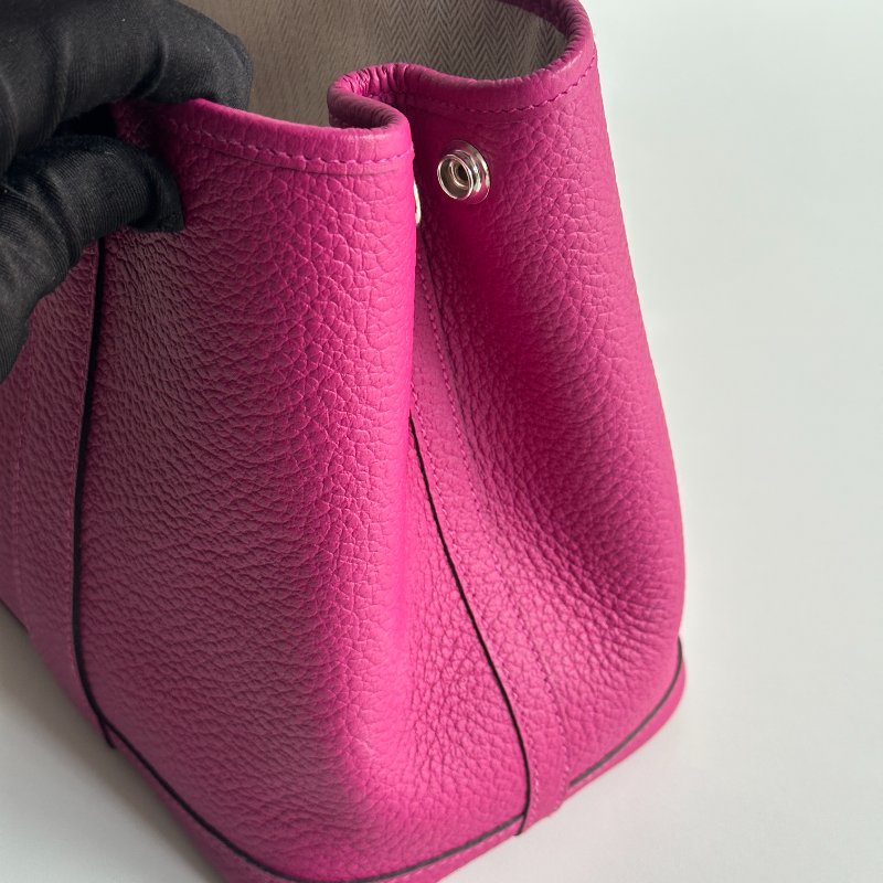 99新🆕 Hermès 愛馬仕 Garden Party 30 玫瑰紫銀釦-14